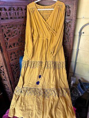 Embroidered Marigold Maxi dress-- Frank & Dolly's